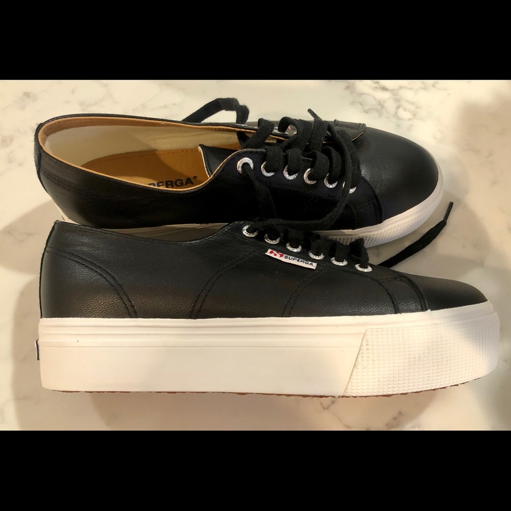 Superga platform leather sneakers